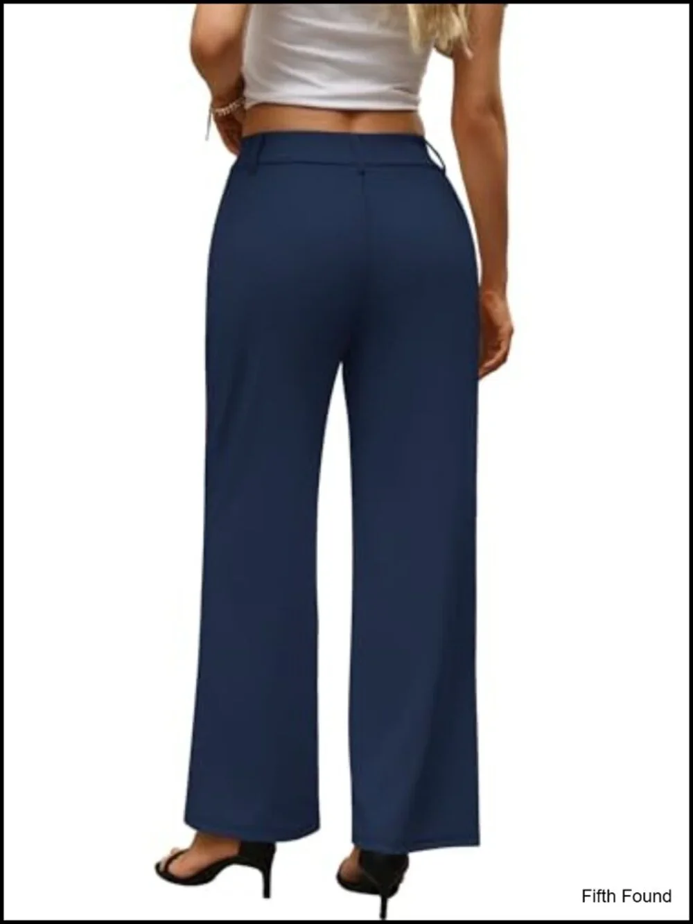 Wide Leg Dress Pants with Pockets High Waist Pull On Business Casual Stretchy